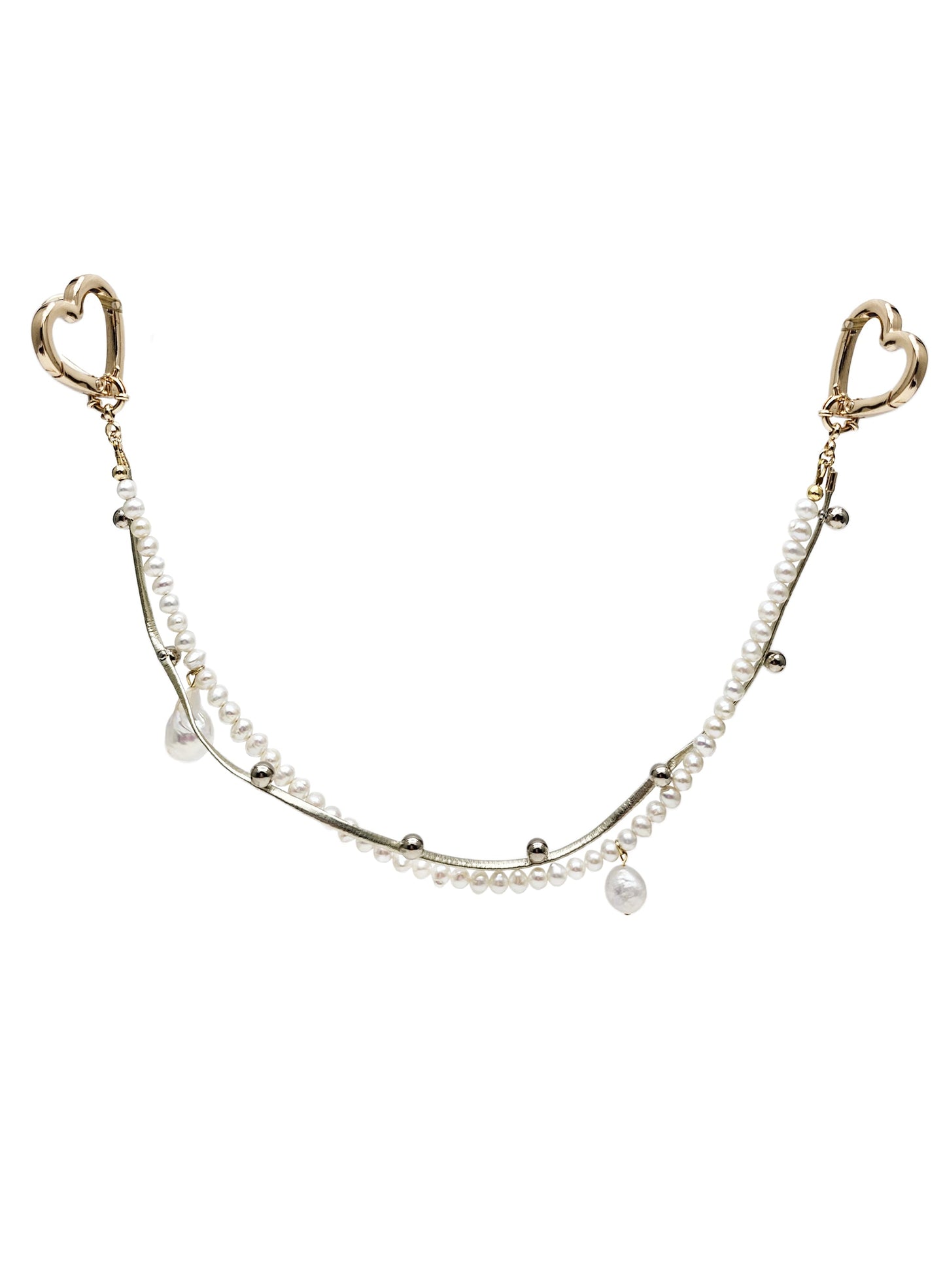 Freshwater Pearl With Baroque Pearls Bag Charm
